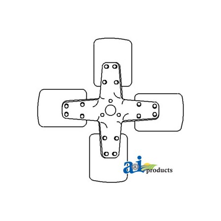 A & I Products Fan, 4 Blade 15.5" x15.5" x2" A-4593320